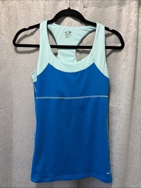 Champion Blue Tank with Mint Racerback Accents